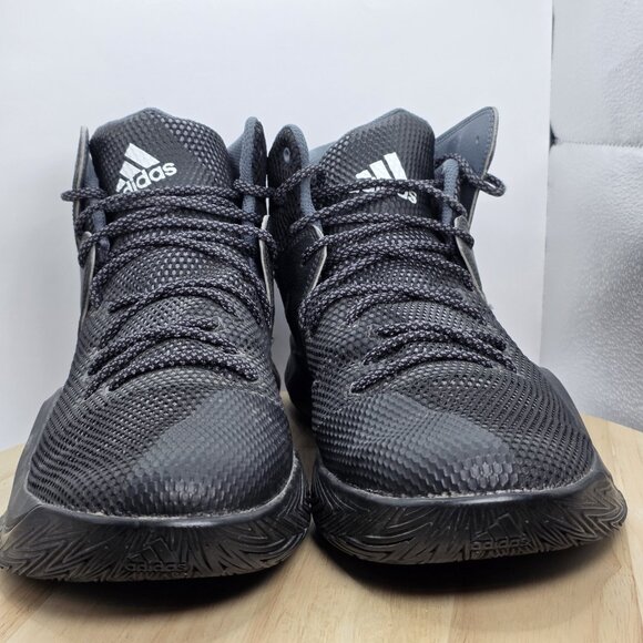 Men's Adidas Crazy Bounce Black/White/Onyx Basketball Shoes AQ7757 Size 14 - Picture 2 of 10